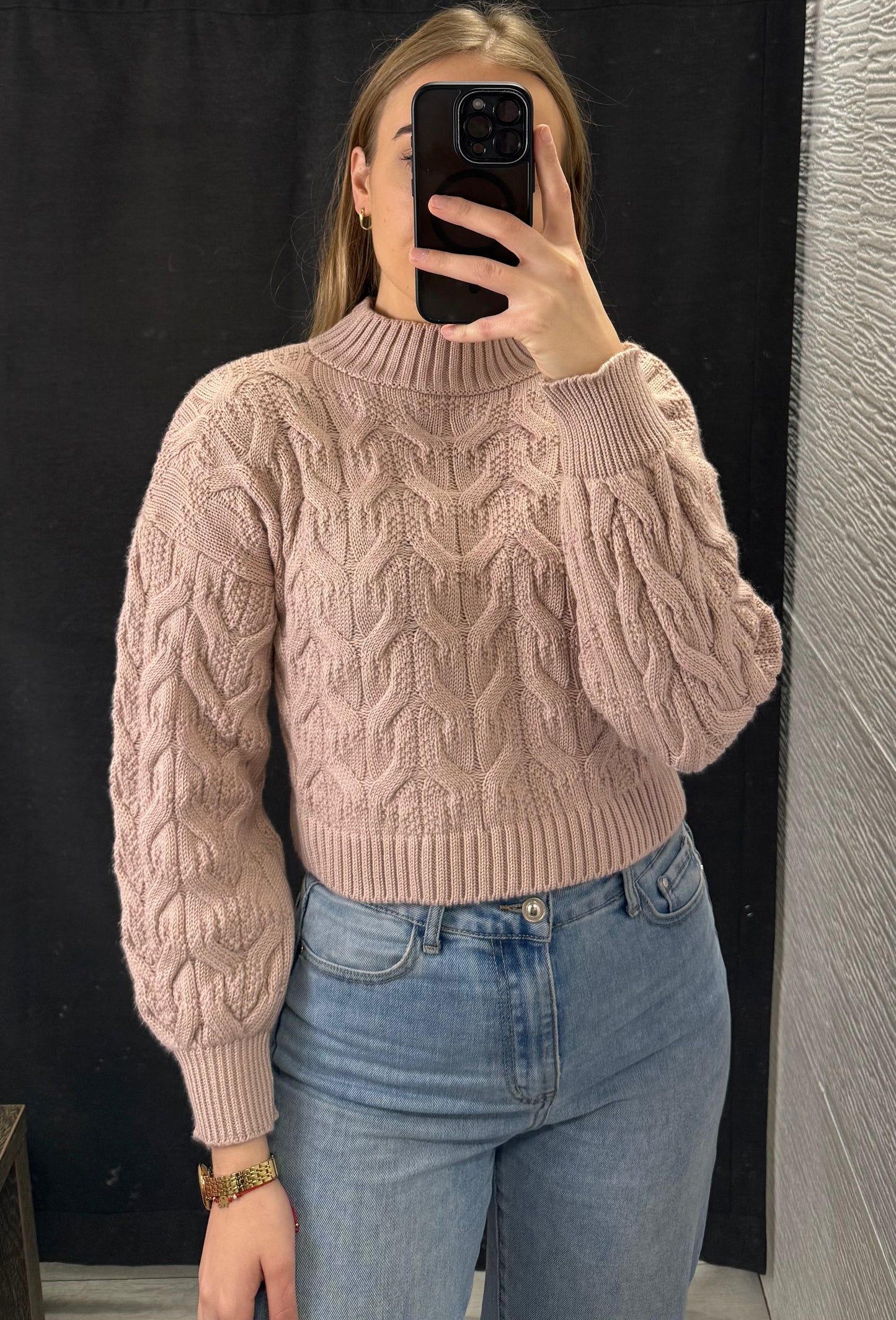 Sweter krótki warkocz