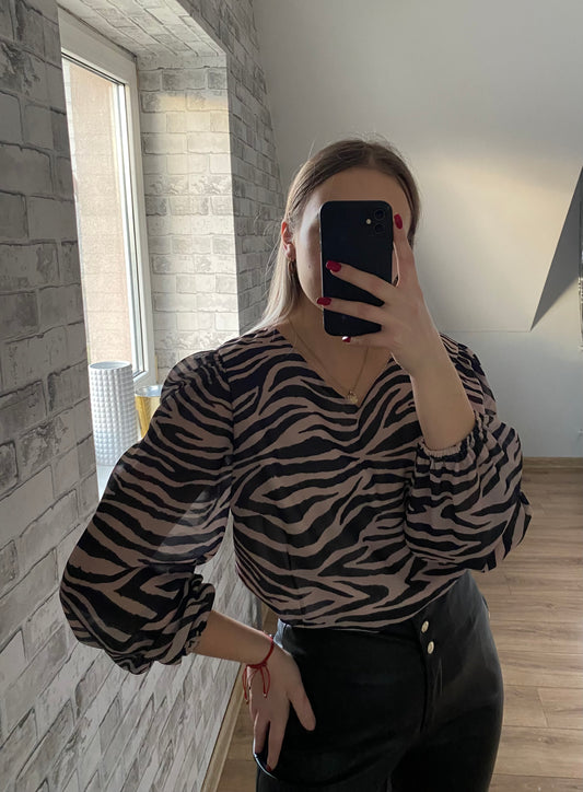 Bluzka wzór zwierzęcy-zebra