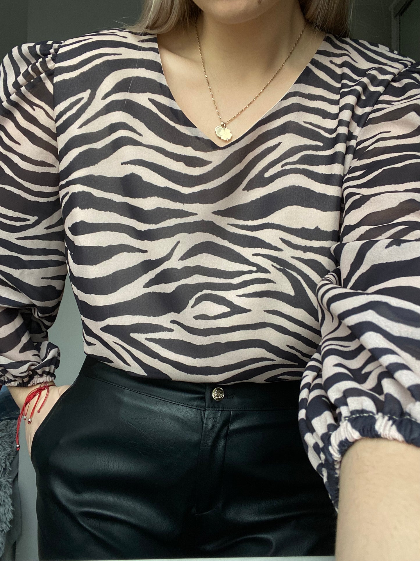 Bluzka wzór zwierzęcy-zebra