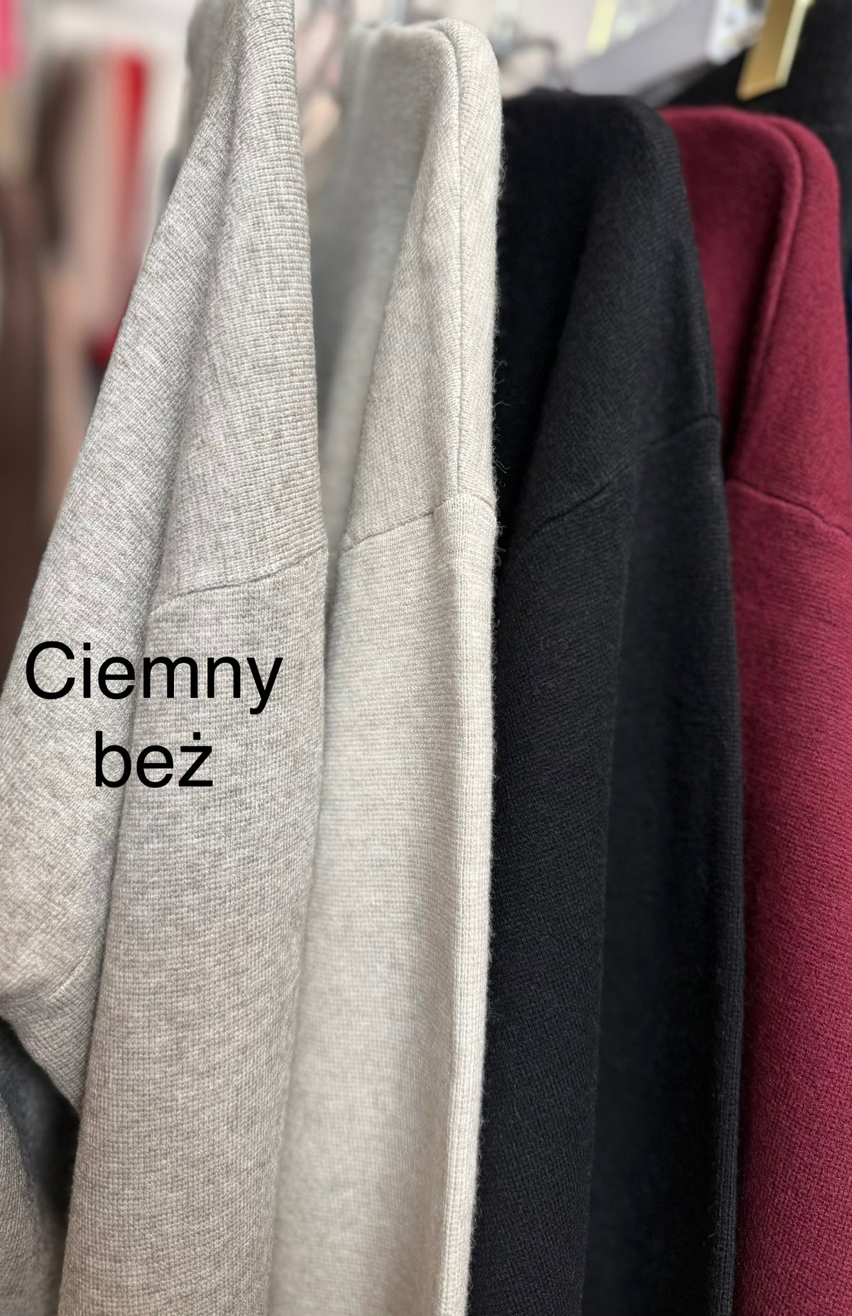 Sweter kardigan z bufiastymi rękawami i okrągłym dekoltem