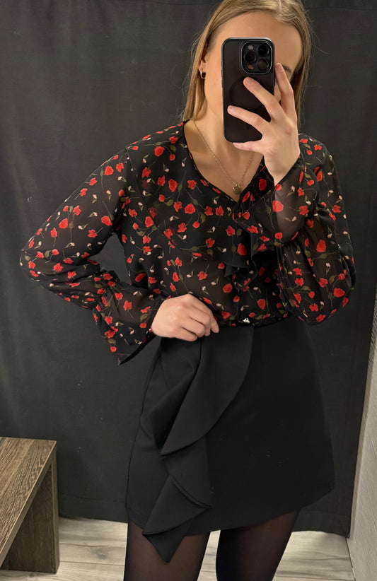 Koszula rozpinana z żabotem