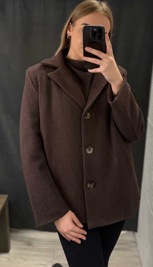 Płaszcz z klapkami- wełniany i ocieplany