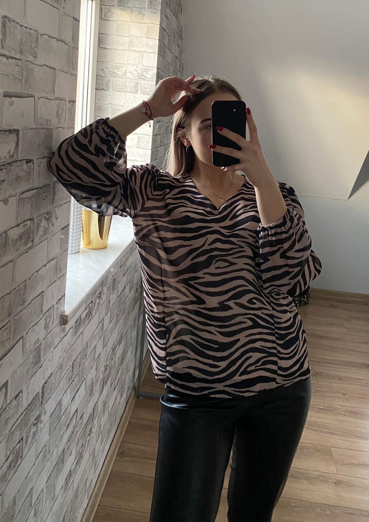 Bluzka wzór zwierzęcy-zebra