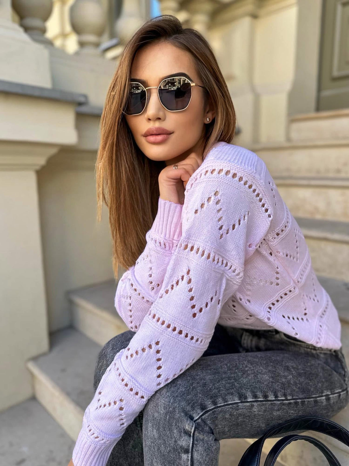 Sweter ażurowy