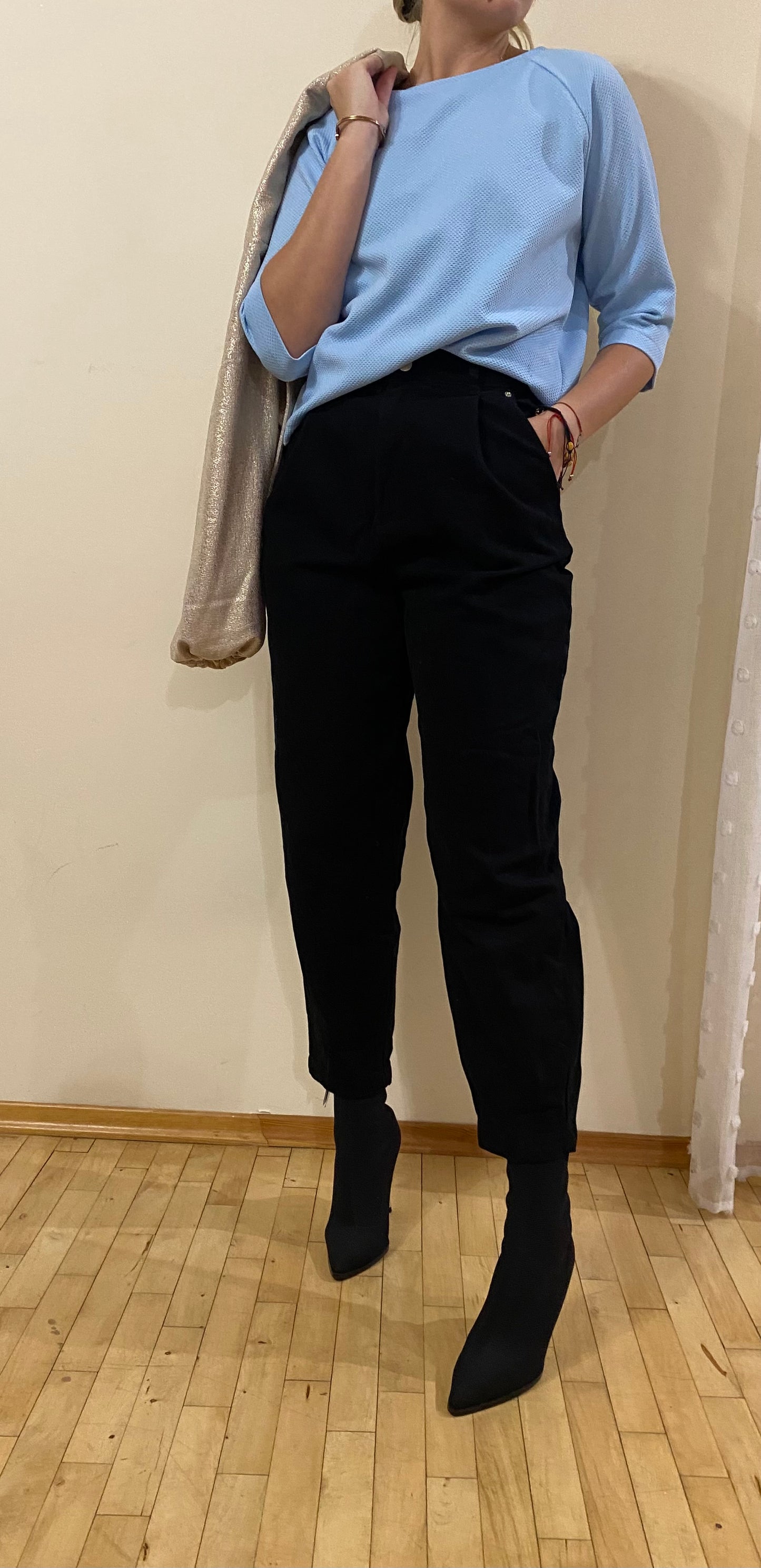 Bluzka wafelek 3/4 rękaw