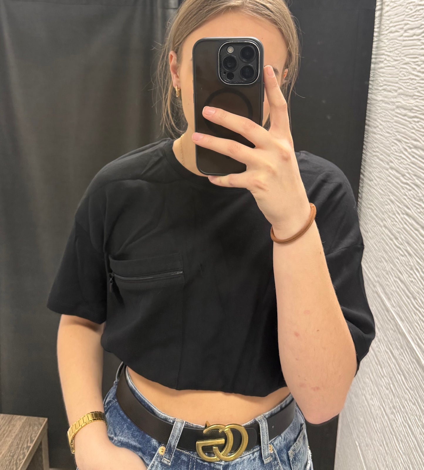 T-shirt bawełniany ze ściągaczem