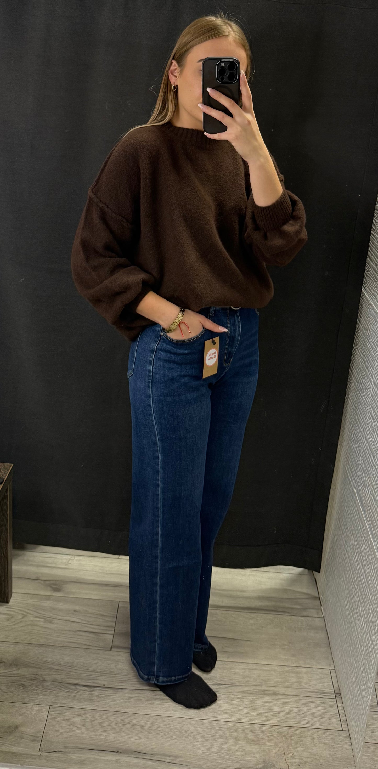 Spodnie jeansowe z szeroką nogawką